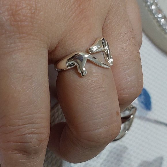 2 PIECES RING SET MOON STARS & ANIMALS ADJUSTABLE RINGS SILVER TONE - Picture 7 of 7